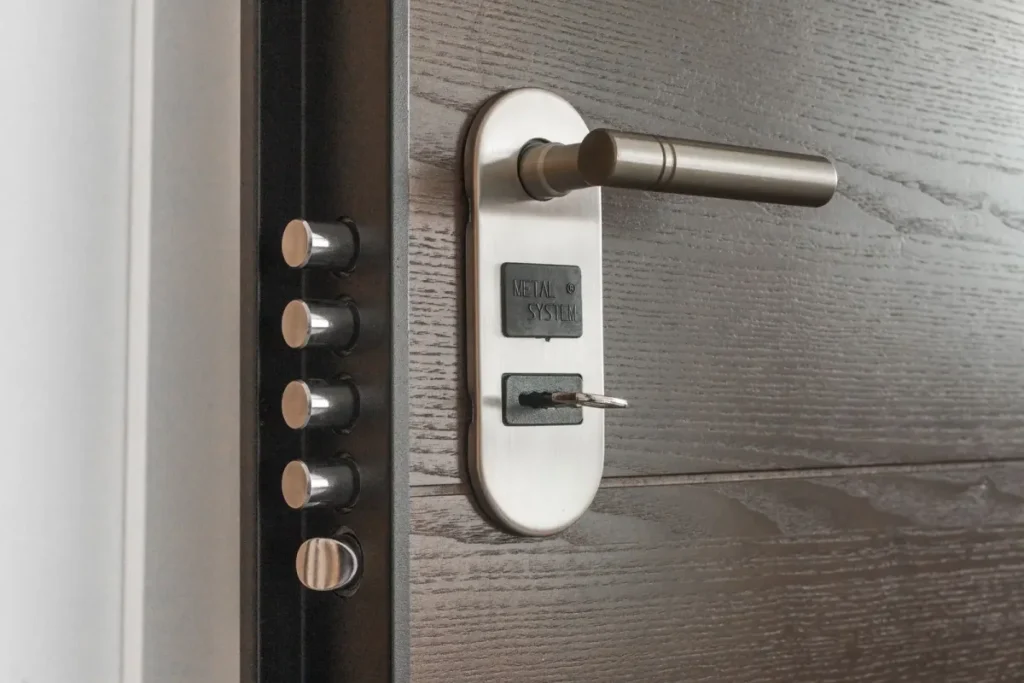 Multipoint lock and lever handle on a door – checking anti-snap lock cylinder fit and the security handle in Wilmslow, Locksmith Wilmslow
