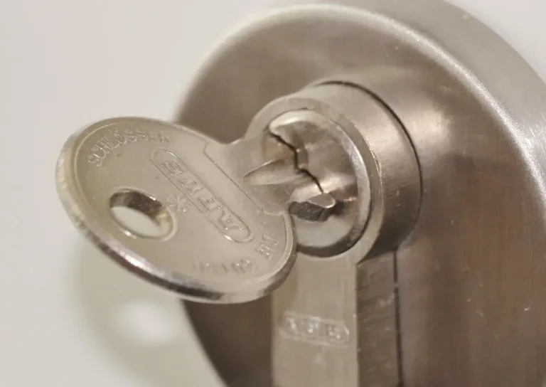 Key inserted in a euro door cylinder – how to check anti-snap locks on Wilmslow doors, a Locksmith Wilmslow guide