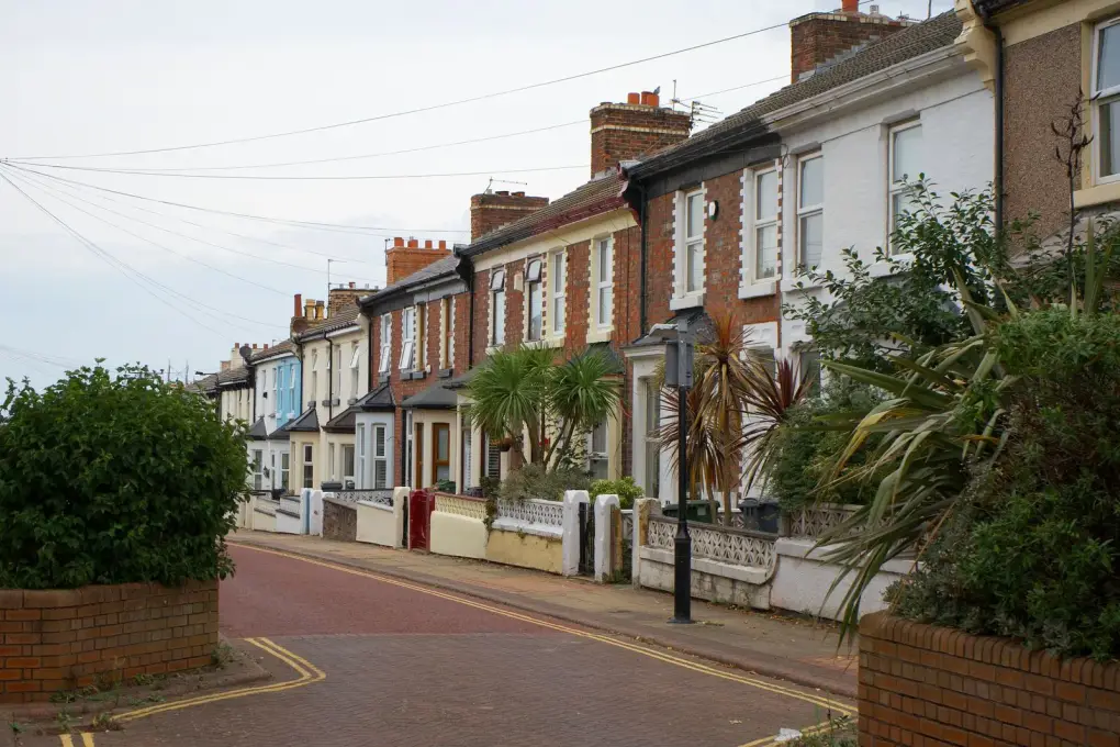 Residential street of terraced houses – broken key removal Wilmslow coverage across the city by Locksmith Wilmslow