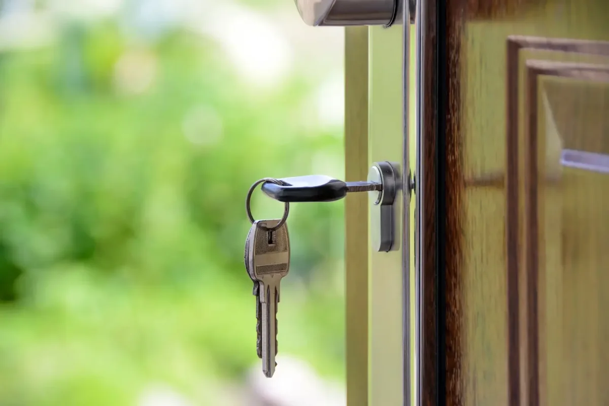 Key left in the lock of an open front door – call a residential locksmith Wilmslow from Locksmith Wilmslow