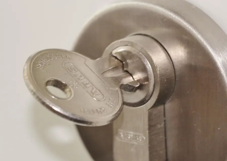 Key inserted in a door lock cylinder – when the key turns but your uPVC door won't open in Wilmslow, Locksmith Wilmslow guide